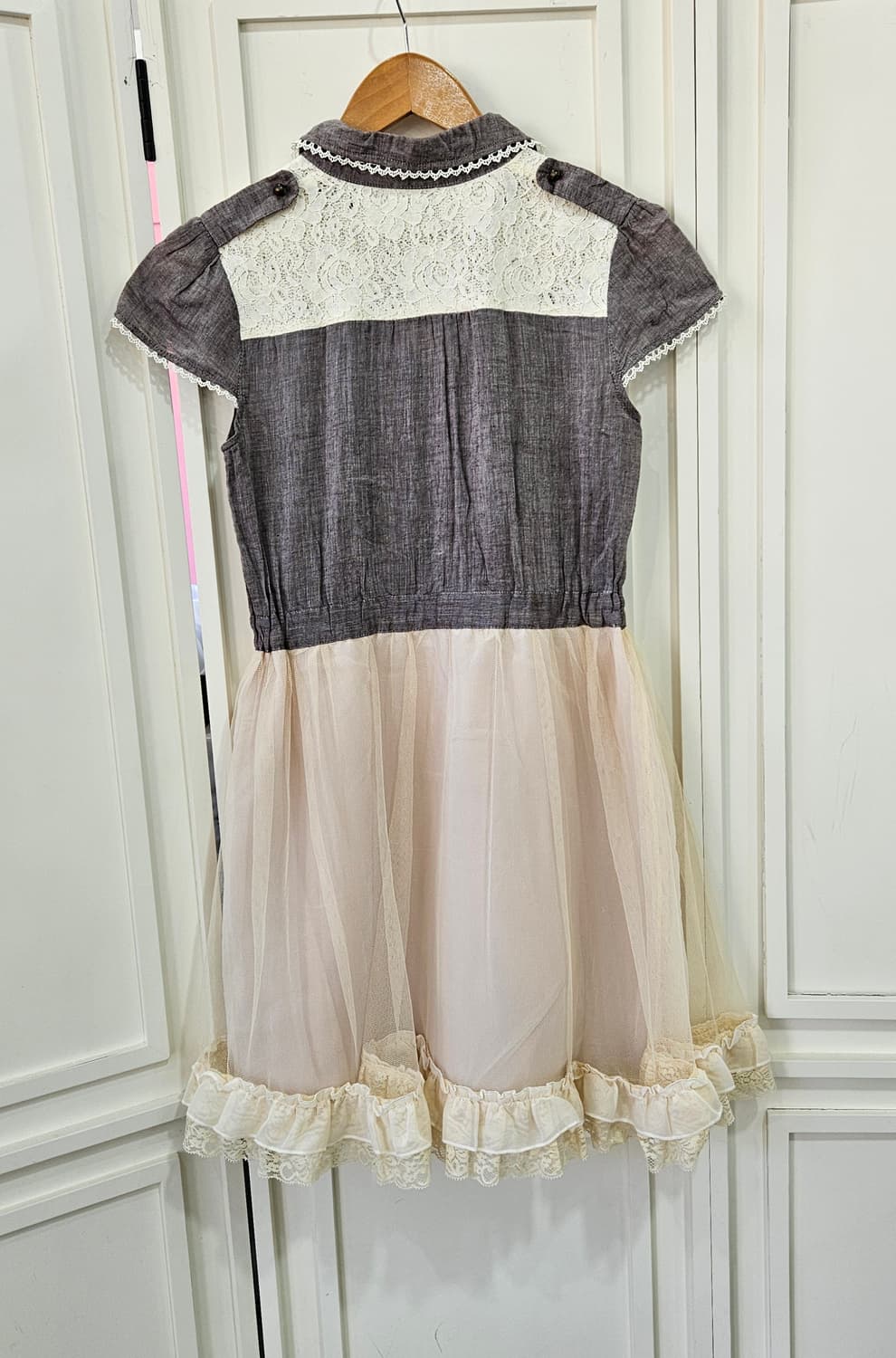 엑시즈팜(Axes Femme) 레이스 배색 튤 원피스 상품이미지6