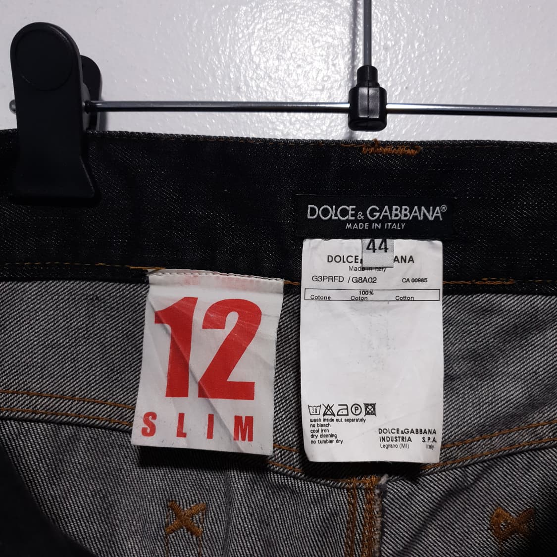 돌체앤가바나 실버 플레이트 DG 인디고 생지 12 데님 팬츠 청바지 44 상품이미지6