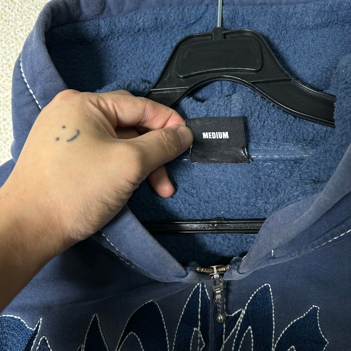 (M) Revenge 리벤지 스티치 블루 후드집업 상품이미지7