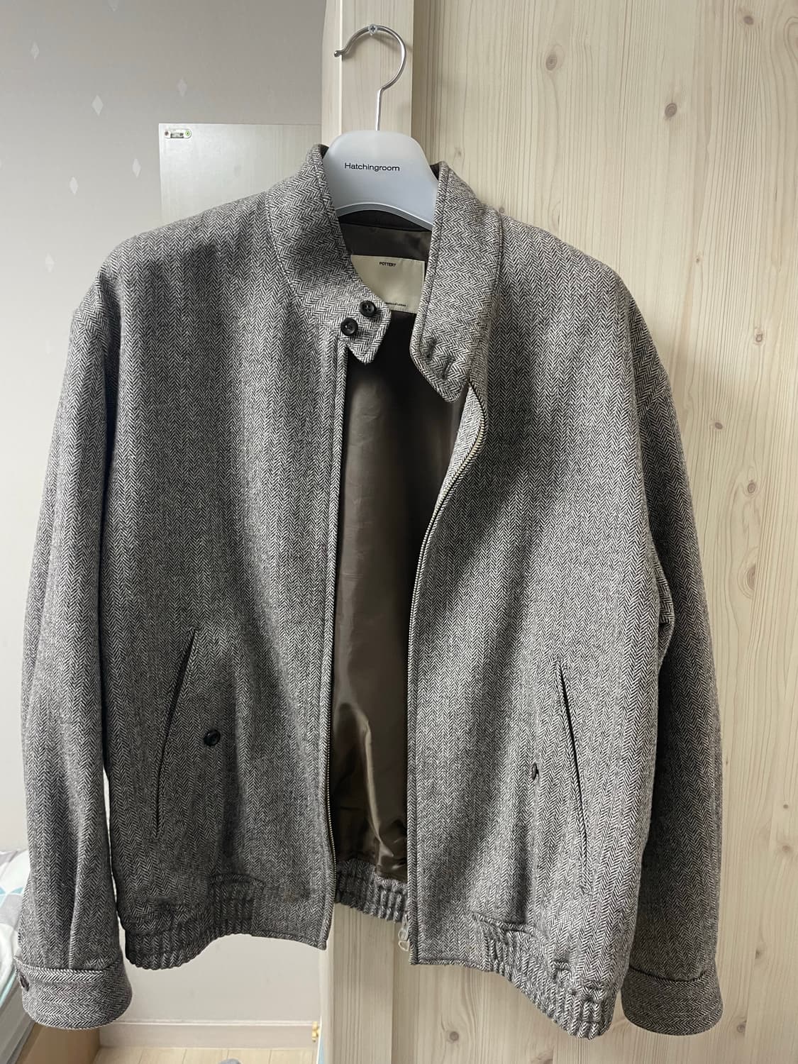 포터리 셔틀랜드 울 해링턴 자켓 브라운 상품이미지1