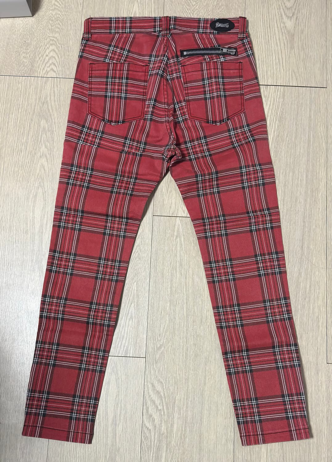 00s 일본 RNA 펑크 본디지 스키니 타탄 체크 팬츠 M사이즈 상품이미지3