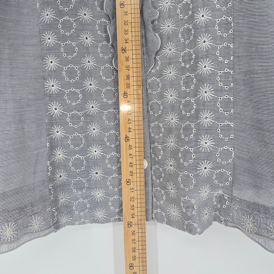 일본 빈티지 자수 블라우스 스트라이프 7부 상품이미지5