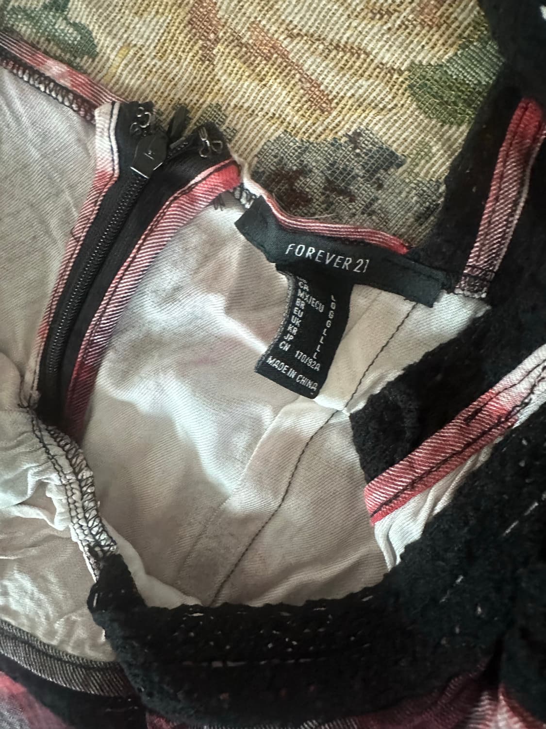 포에버21 체크 트림 롱드레스 상품이미지4