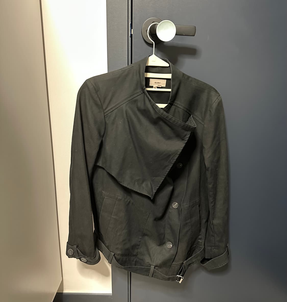 Helmut Lang 서지 코튼 논카라 트렌치 코트 자켓 상품이미지1