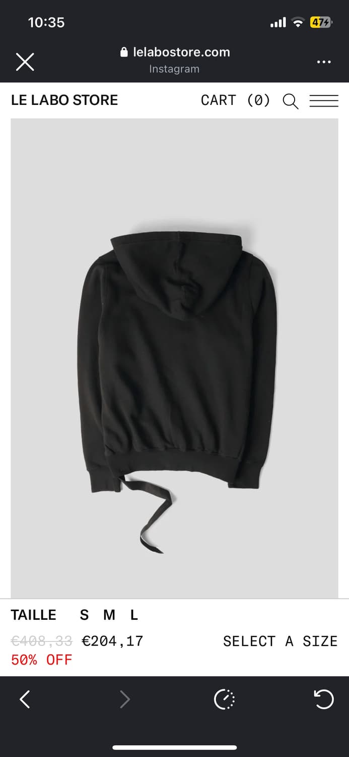 Rick owens DRKSHDW oversized hoodie [L] 상품이미지3