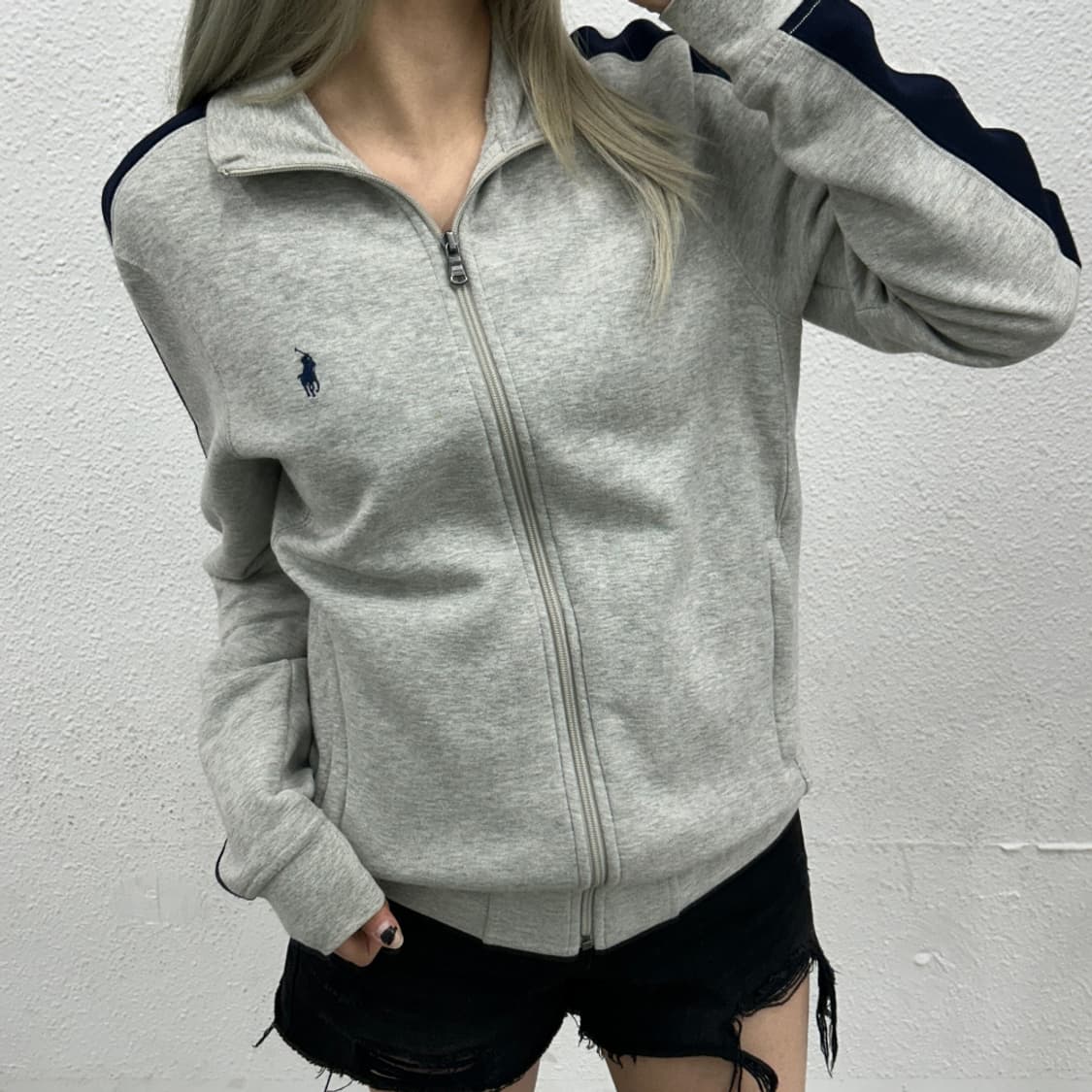 폴로 랄프로렌 네이비포니 네이비라인 그레이 집업 S 상품이미지2