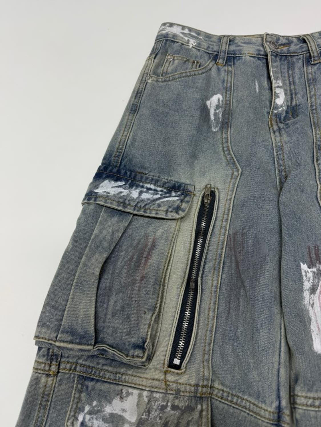 VTG PAINTED MULTI-POCKET DENIM JEANS 상품이미지3