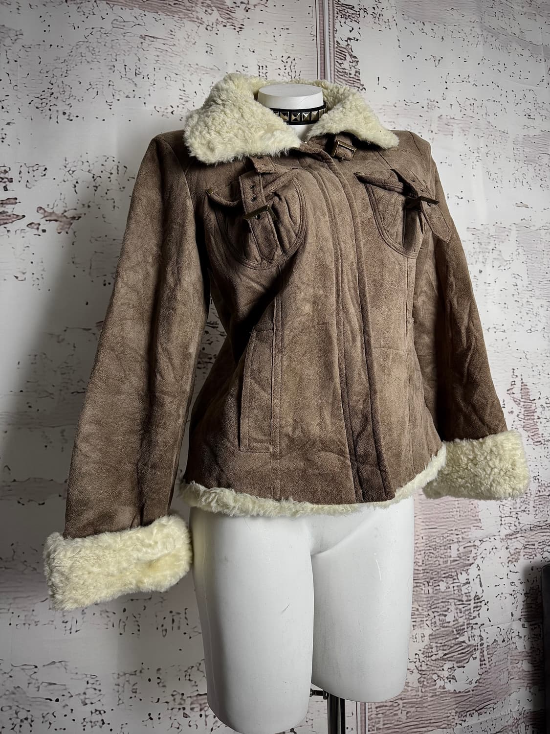 Vintage Brown Shearling Jacket 상품이미지3