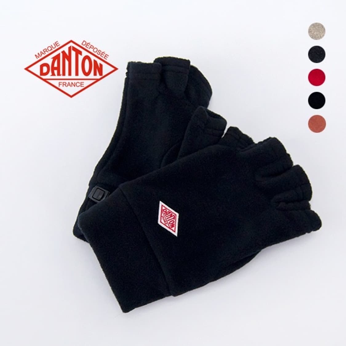 단톤 후리스 핑거리스 장갑 블랙 상품이미지1