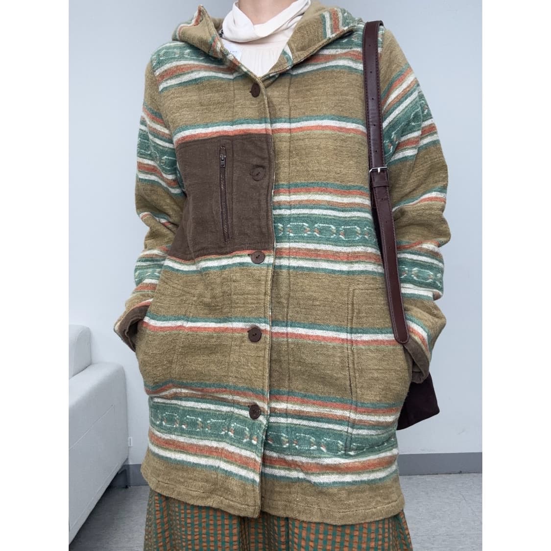 빈티지 에스닉 보헤미안 후드 자켓 상품이미지3