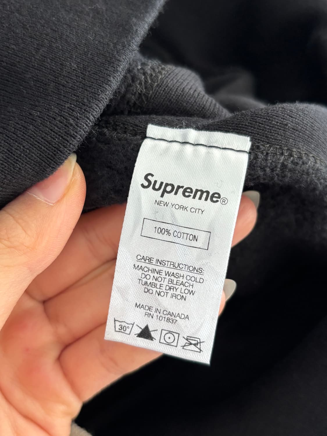 Supreme 슈프림 19FW 콘 로고 블랙 후드 상품이미지9