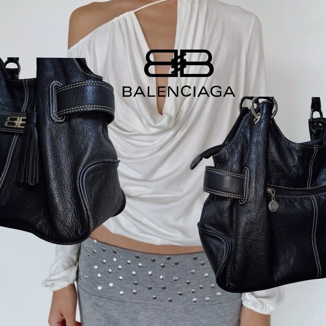 BALENCIAGA 00s Black leather Bag 상품이미지3