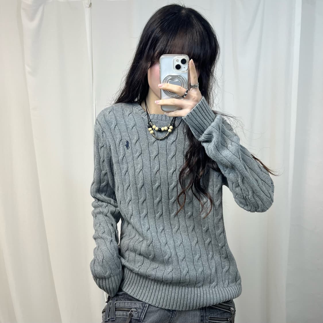 Polo Grey Cable Knit  ⋆ S size 상품이미지2