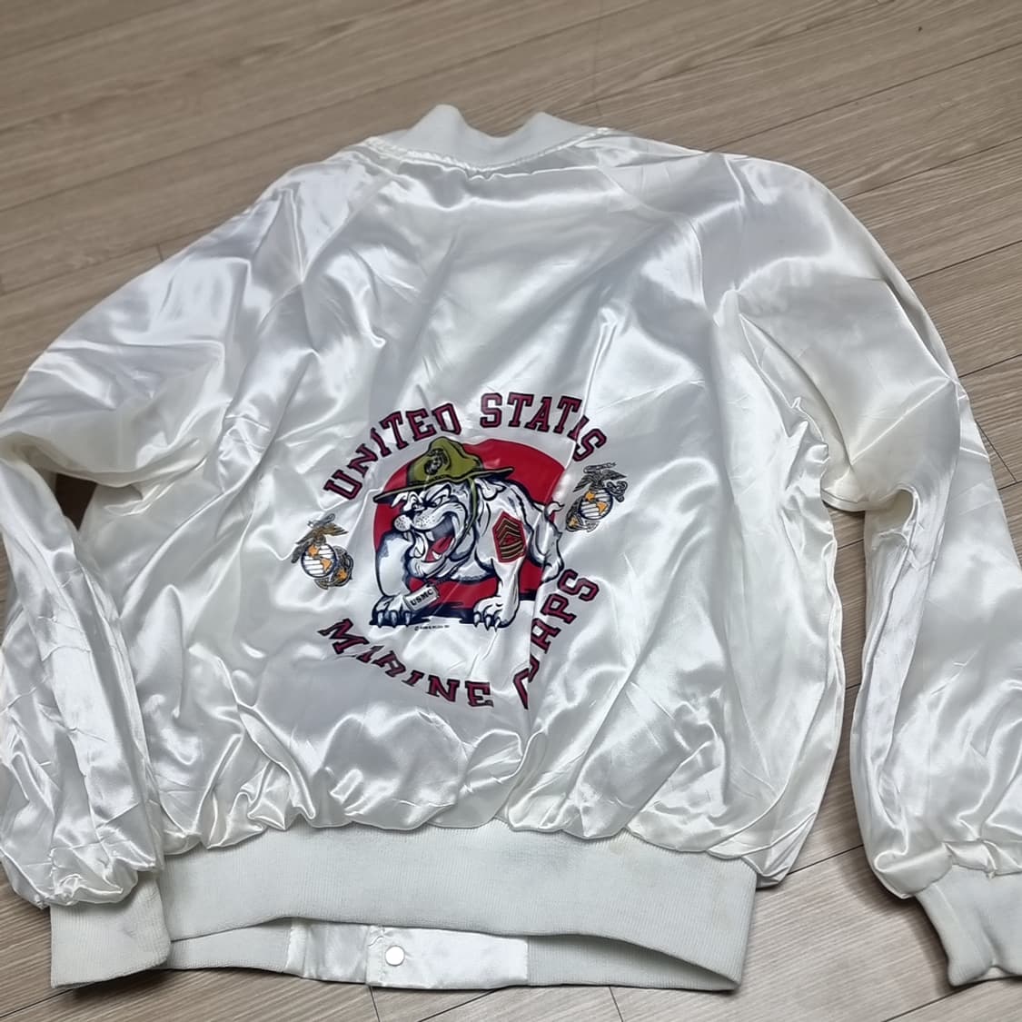80-90s 미제 USA 미군 미해병대 화이트 사틴 자켓(46) 상품이미지3