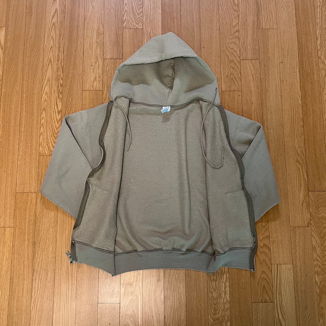 [M] 90s 빈티지 러셀 후드집업 베이지 상품이미지3