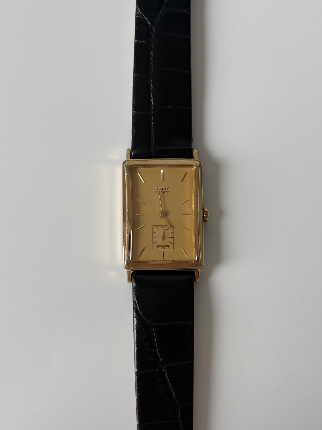 1980년대 Chariot 스몰 세컨즈 골드 탱크 쿼츠 남성 상품이미지4