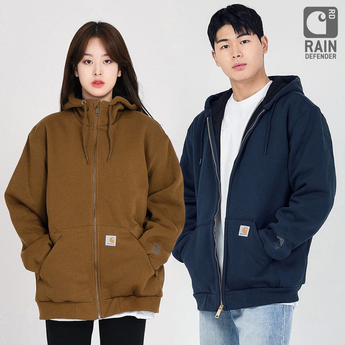 칼하트 레인 디펜더 후드집업 S 브라운 상품이미지1
