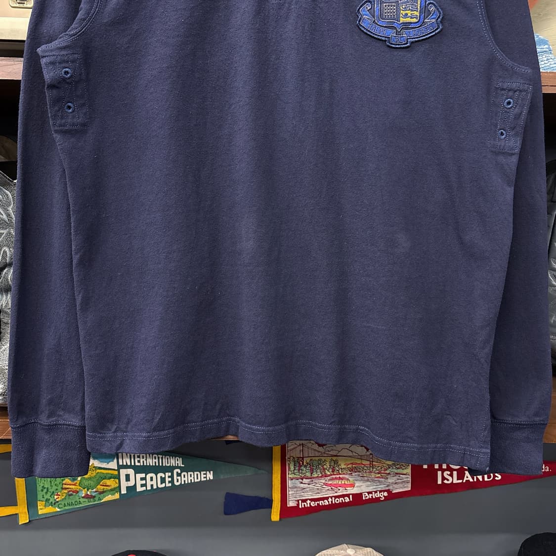 90s 폴로 랄프로렌 크레스트 클럽와펜 프레피 라이닝 럭비셔츠 N915 상품이미지4