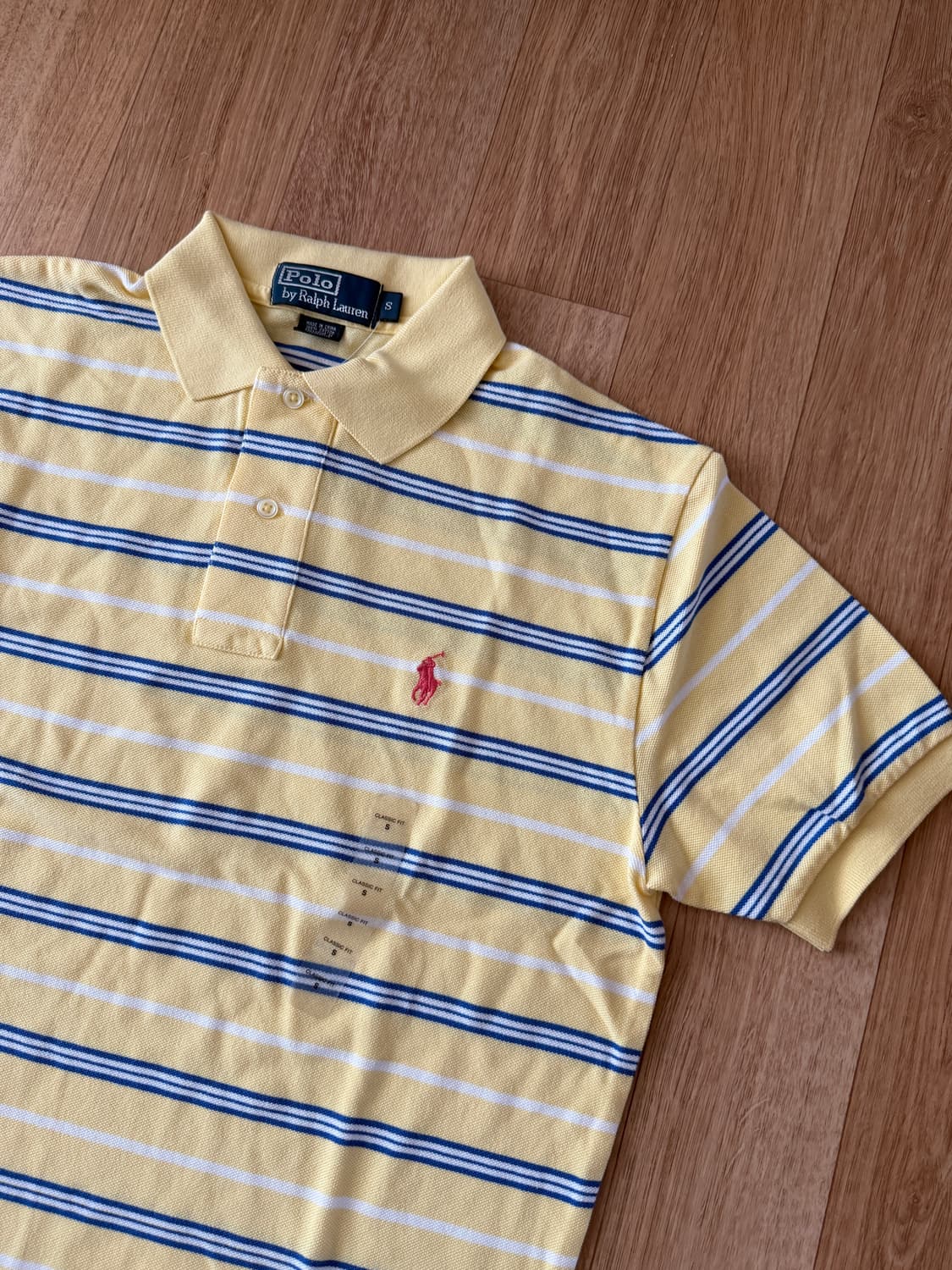 폴로 랄프로렌 스트라이프 반팔 카라티 S 상품이미지3