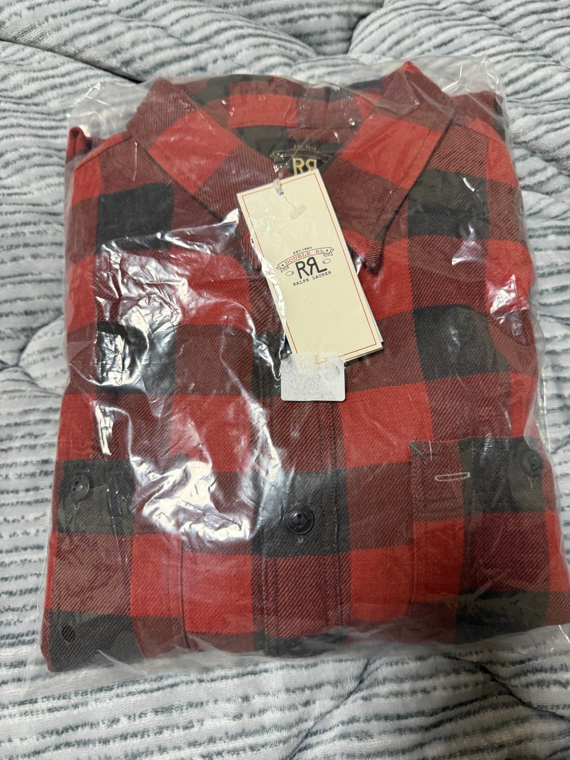 RRL 버팔로 체크 트윌 플란넬 셔츠 레드 라지 새제품 팝니다 상품이미지4