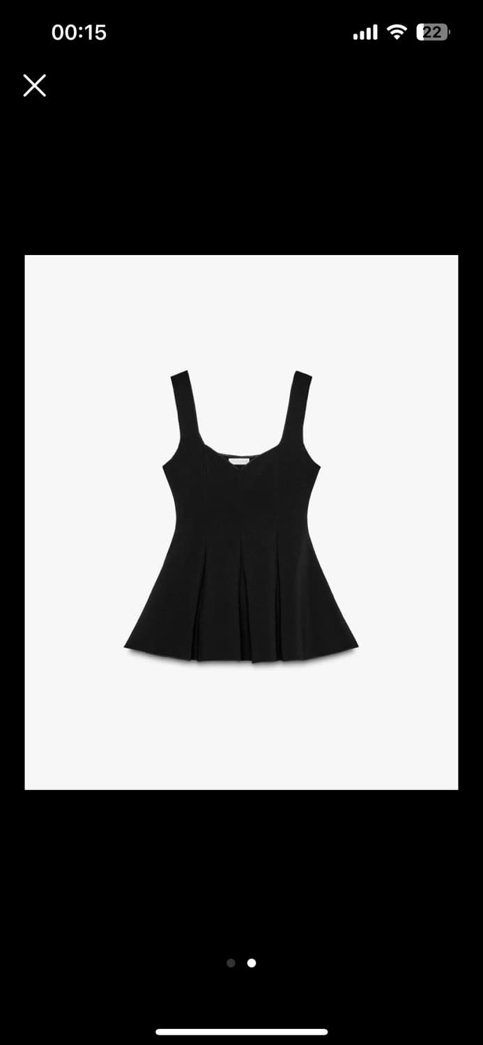 [ZARA] 페플럼 엘라스틱 소재 탑 - S 상품이미지1