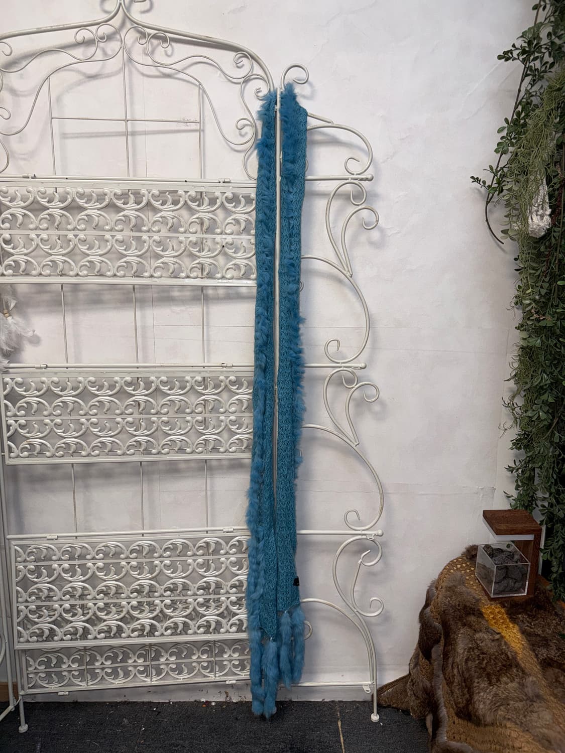 Daniel Hechter blue rabbit fur muffler 상품이미지4