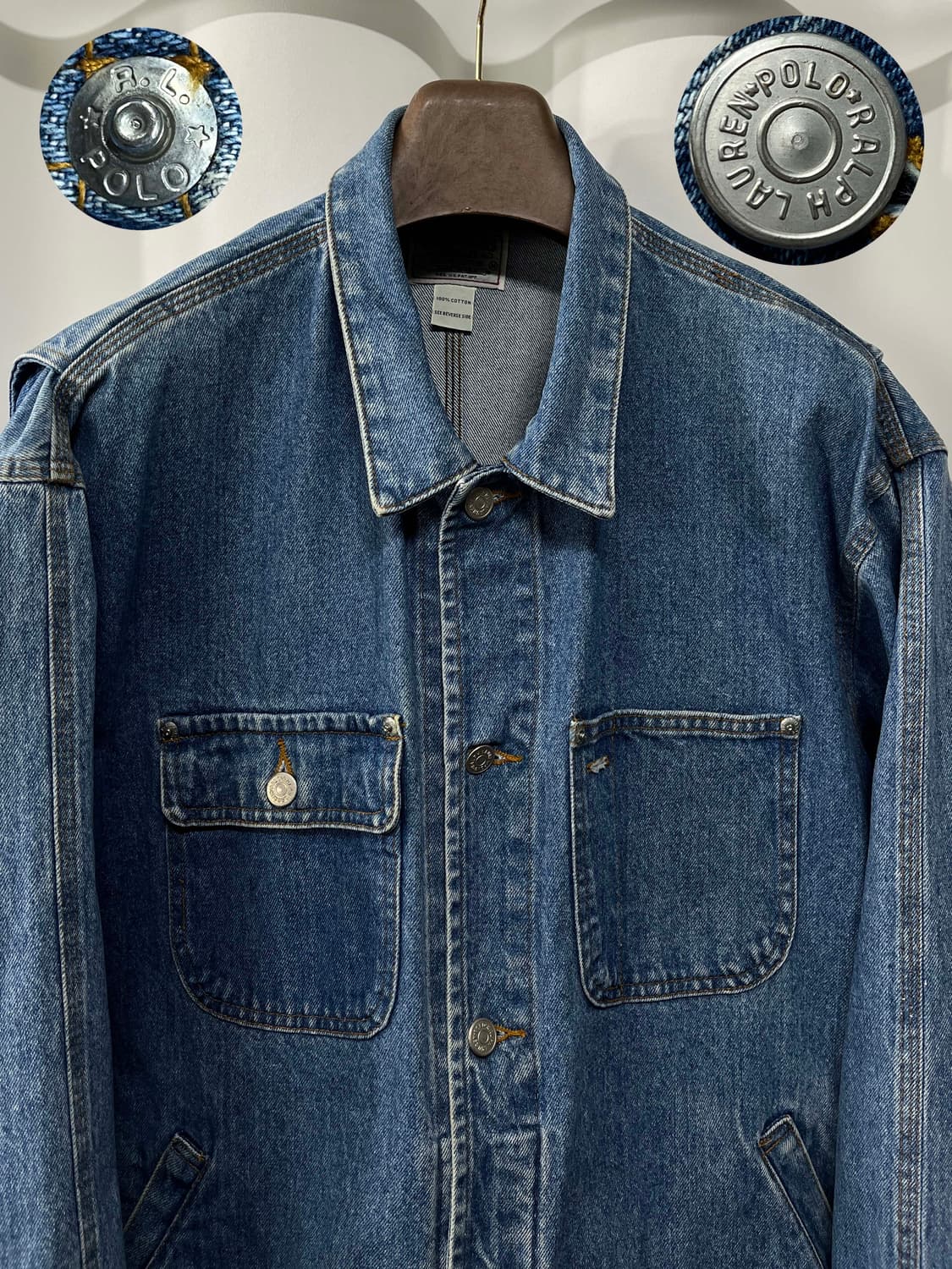 90's 폴로 랄프로렌 usa 덩가리 데님 트러커자켓 상품이미지4