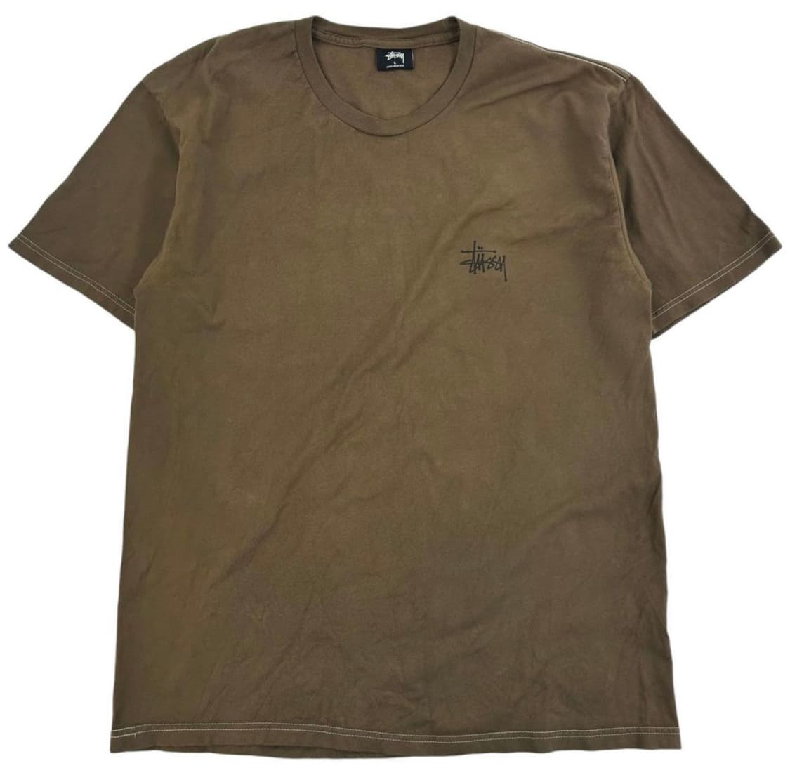 스투시 반팔 L 브라운 카키 상품이미지2