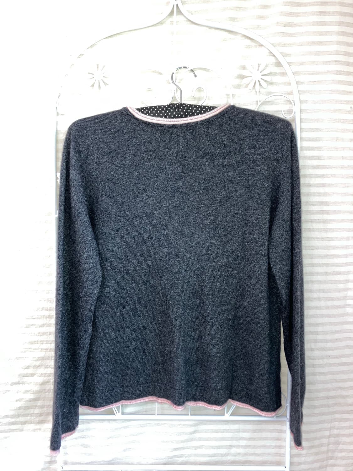 jpn vintage 차콜 플라워패턴 비즈 니트 y2k 스트릿 갸루 펑키 상품이미지2