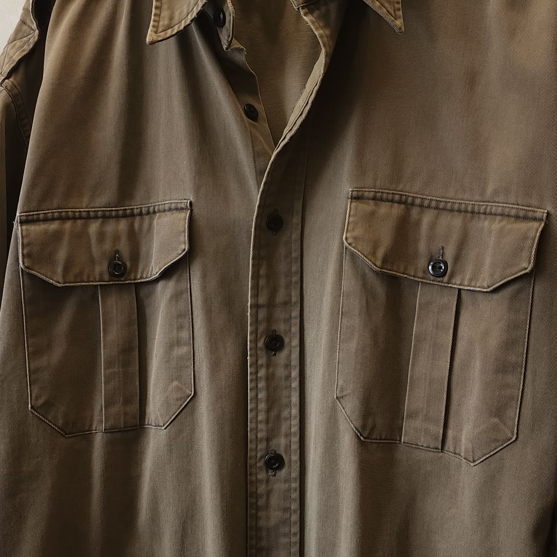 90s 더블알엘 밀리터리 셔츠 헤비코튼 워크셔츠 폴로 L 상품이미지4