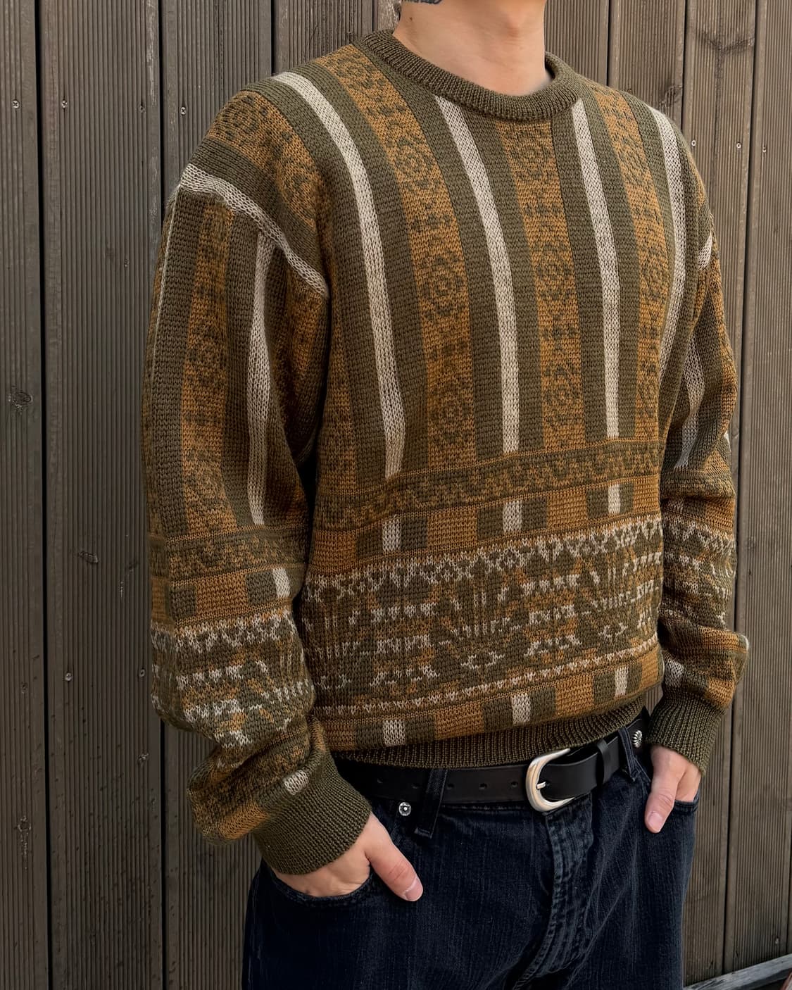빈티지 올드스쿨 패턴 니트 스웨터 상품이미지3