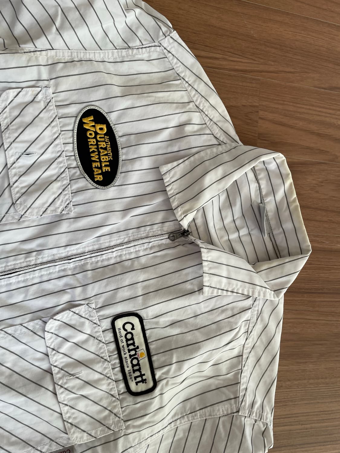 칼하트 스트라이프 워크 집업 셔츠 상품이미지2