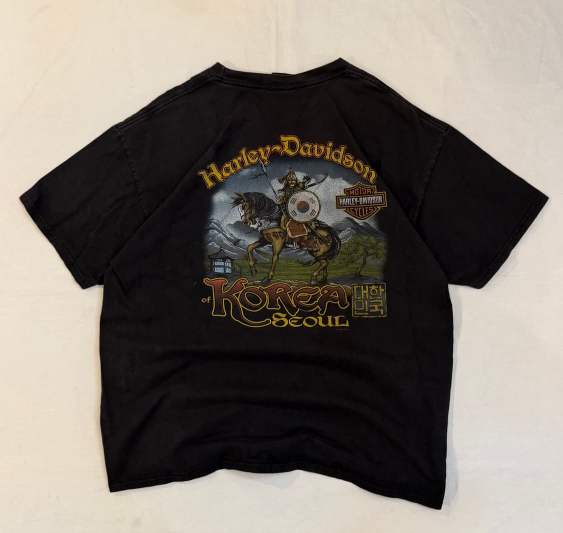 할리데이비슨 코리아 프린팅 빈티지 티셔츠 블랙 상품이미지1