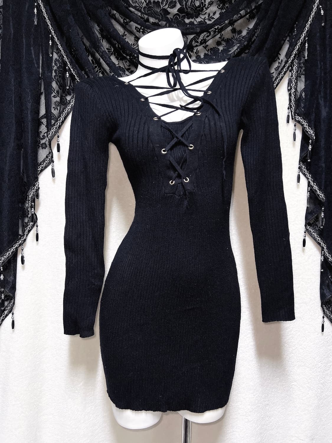 립서비스 Lip Service 오네갸루 아일렛 미니원피스 섹시 펑크 홀터 상품이미지5