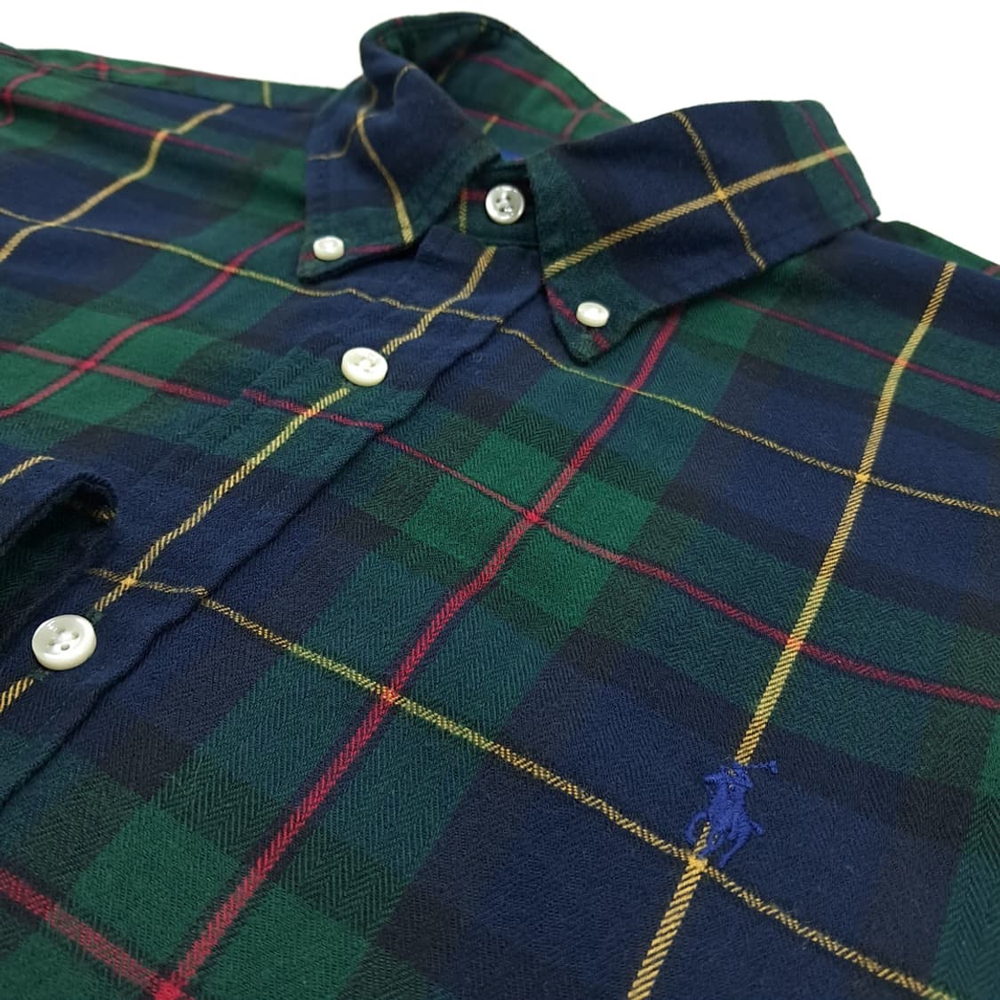 CN883 XL 폴로 랄프로렌 클래식 블랙워치 타탄체크 플란넬 셔츠 남방 상품이미지7