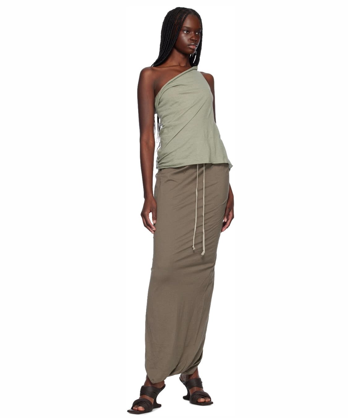 [S]릭오웬스 다크쉐도우 Pillar 스트링 스커트/브라운 상품이미지4