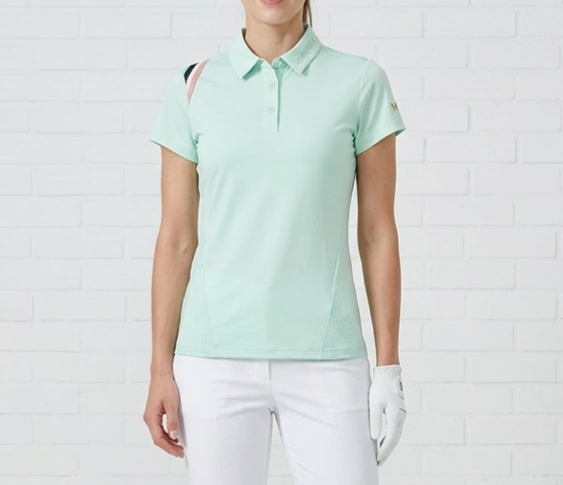 [90]와이드앵글 기능성 등판 펀칭 반팔 카라티 상품이미지1