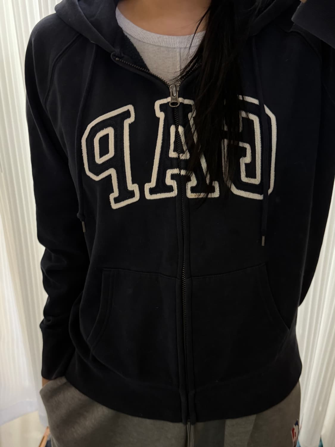 갭 네이비 후드집업 L 상품이미지1