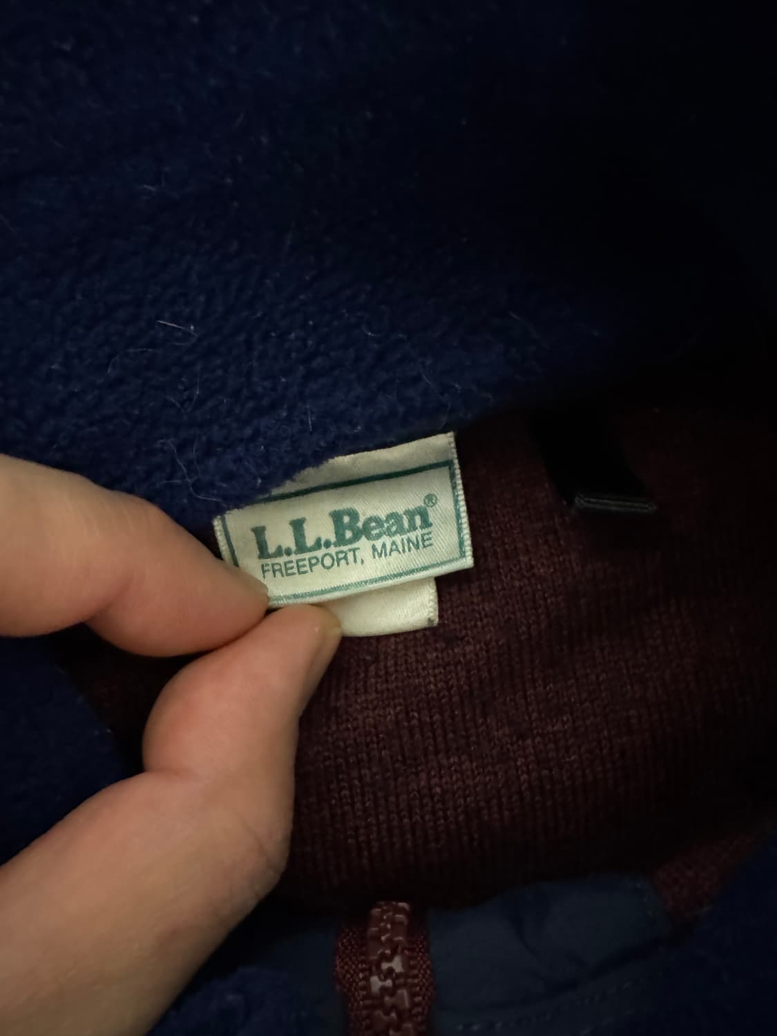 엘엘 빈 딥 파일 플리스 풀 오버 풀 짚 버건디 블루 상품이미지4