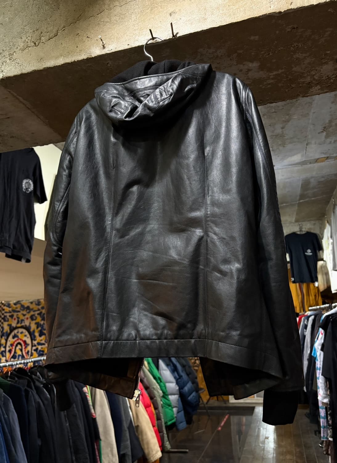 2014 rick owens 릭오웬스 아카이브 레더 사선 집업 자켓 상품이미지5