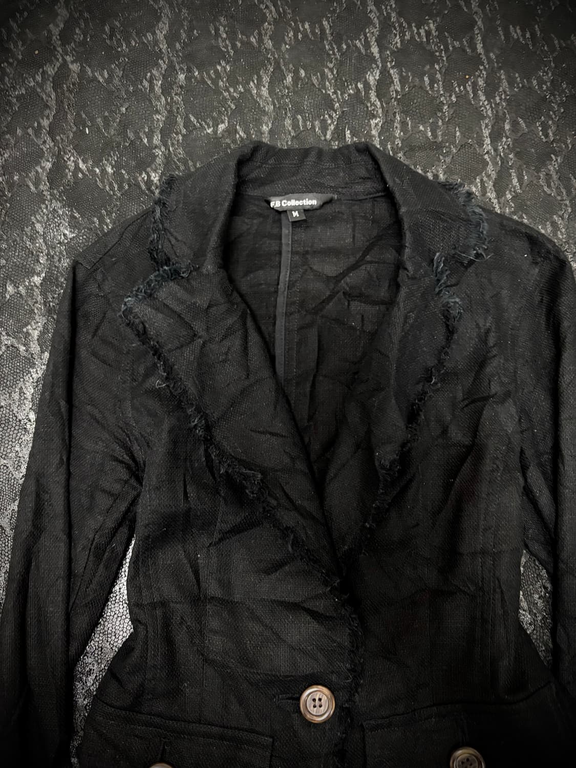  Grunge Cut Detail Black Femme Jacket 상품이미지4
