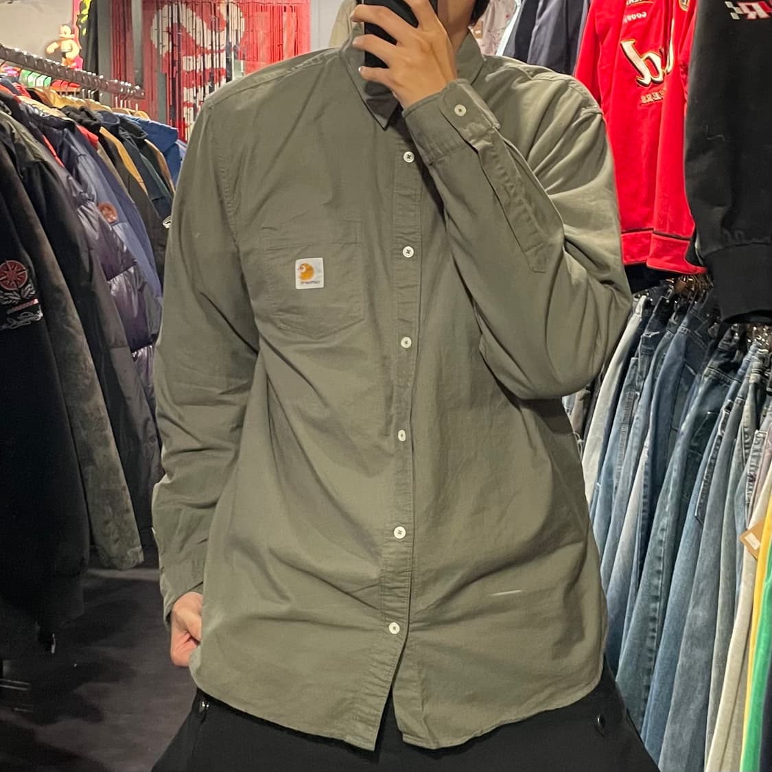 [IM] carhartt 칼하트 카키 긴팔셔츠 상품이미지2