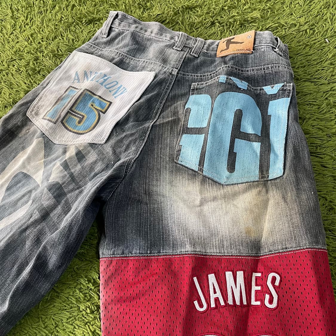 Dianlao nba 팀 패치 데님팬츠 상품이미지5