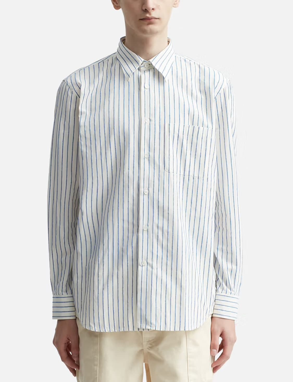 SUNFLOWER 선플라워 블루 스트라이프 셔츠 M 상품이미지1