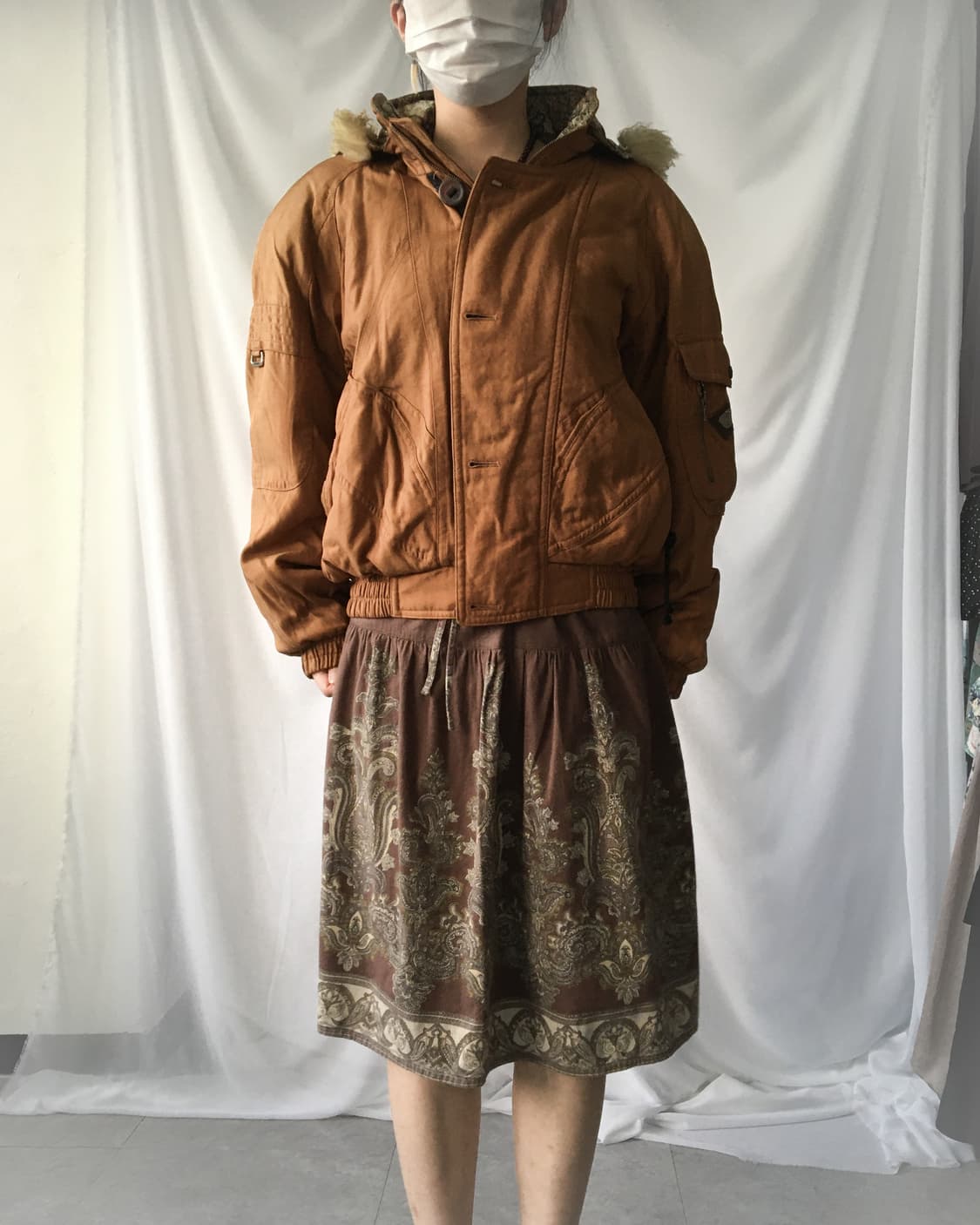 Fake fur hood bomber jacket 상품이미지9