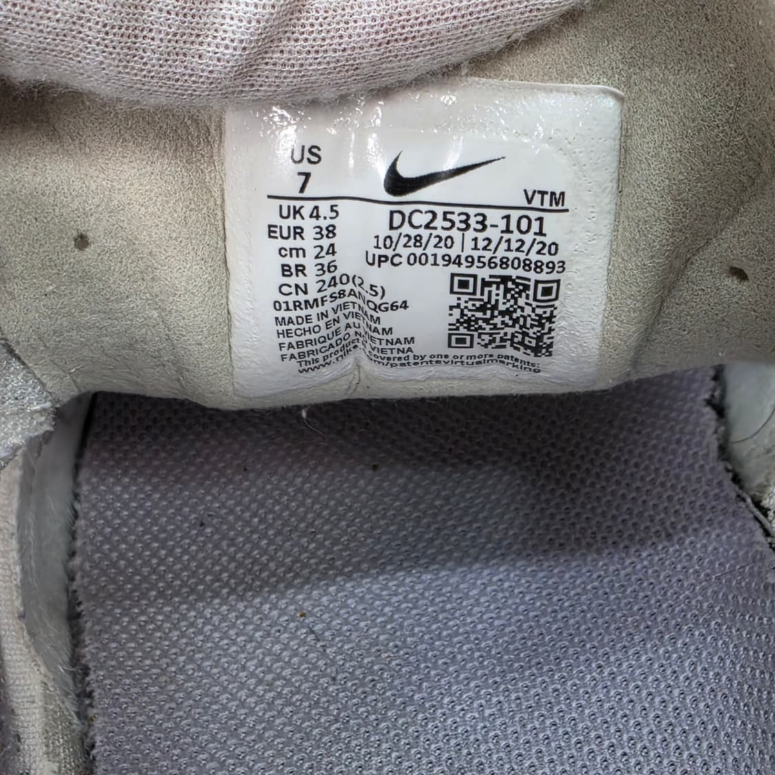 나이키 와플 원 써밋화이트 스니커즈 운동화 240사이즈 상품이미지9