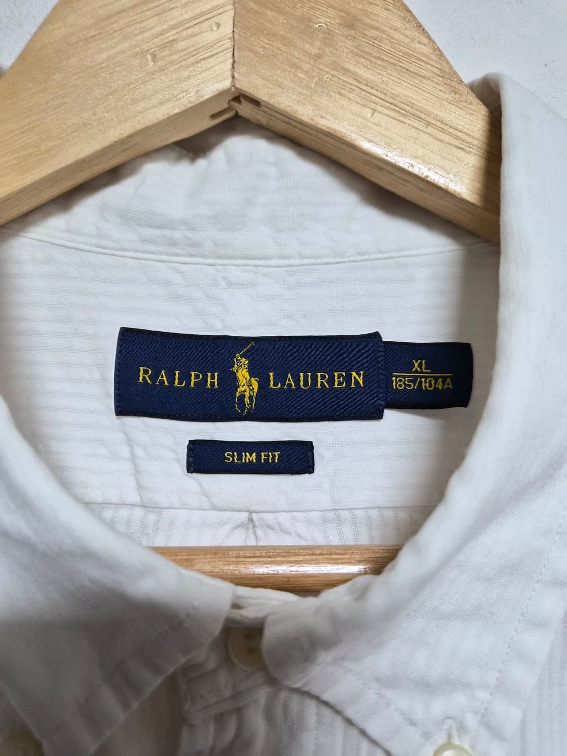 폴로랄프로렌Polo 화이트 시어서커 반팔 셔츠 XL - T155 상품이미지4