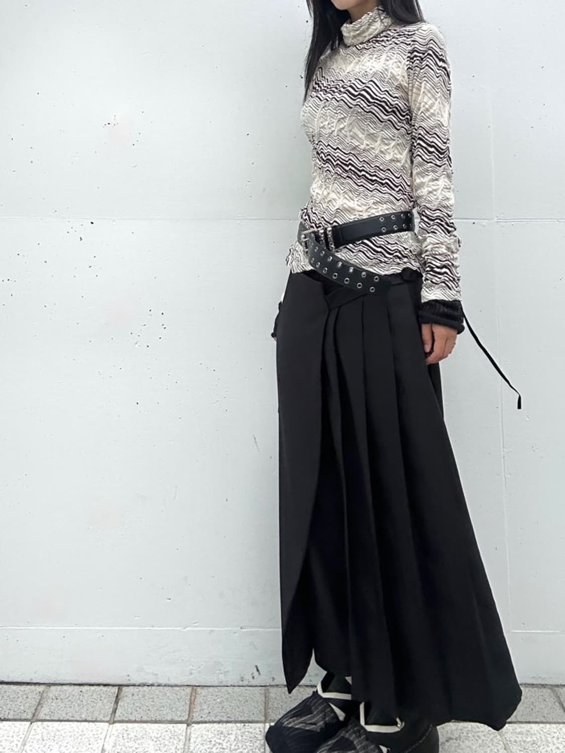 wave pattern turtleneck top / ivory  상품이미지5