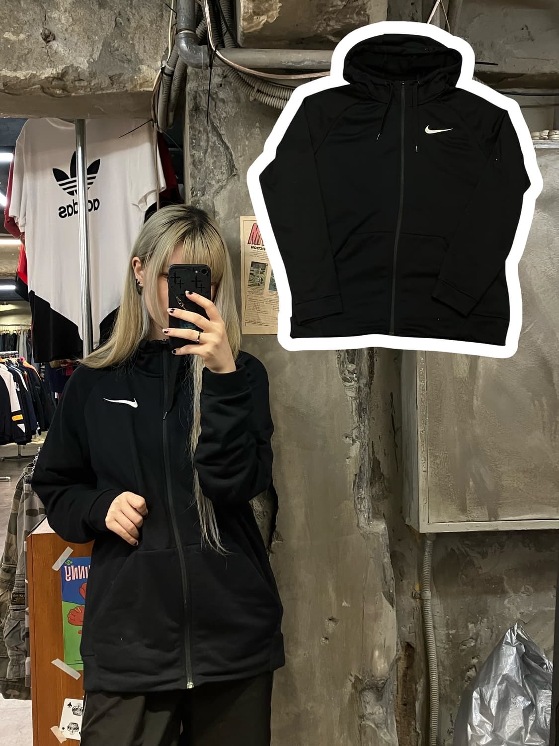 나이키 후드집업 블랙 XL  #csz1040 상품이미지1