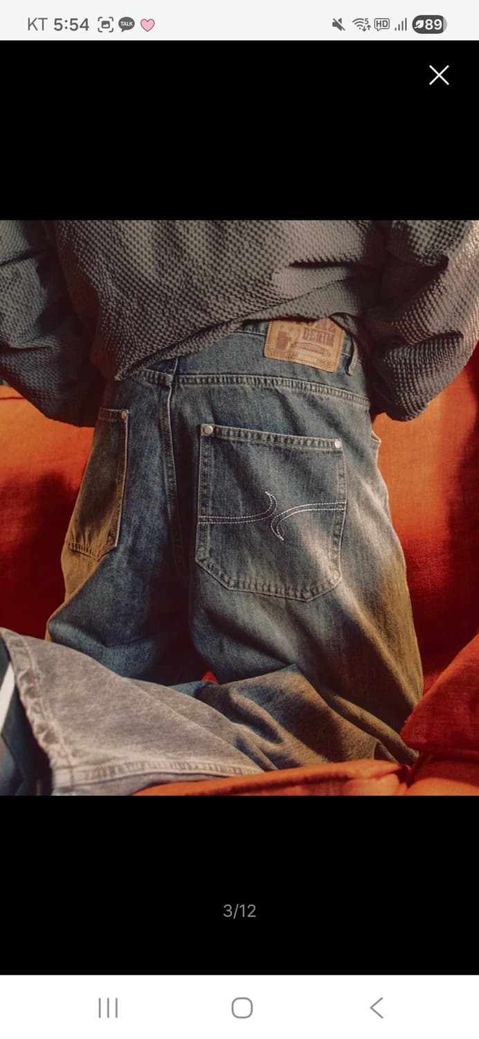 XP307 헤리티지 이지 와이드 데님 팬츠 (BLU

E) 상품이미지4